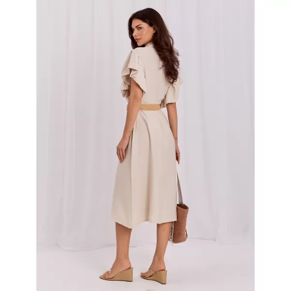  Dámské šaty ITALY MODA MI-SK-82970.86 LIGHT BEIGE 