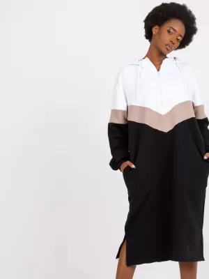 Dámské šaty RUE PARIS RV-SK-7462.00 WHITE-BLACK