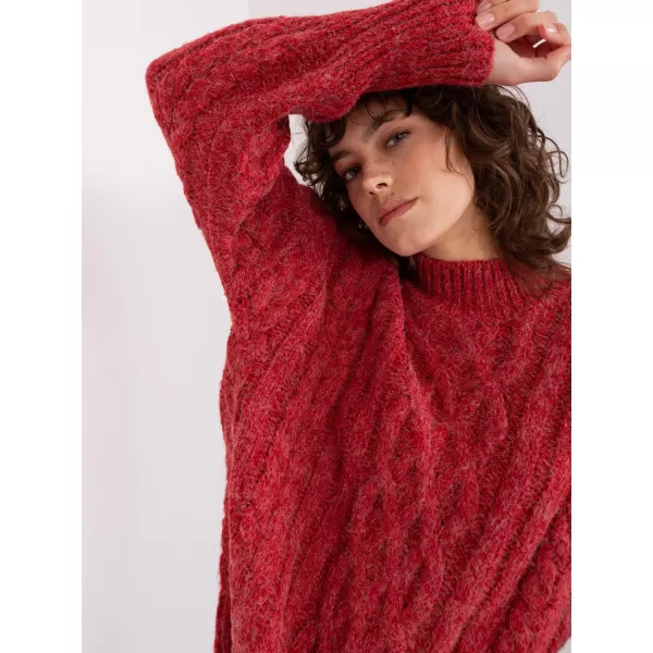  Dámský svetr WOOL FASHION ITALIA AT-SW-2363-2.04P DARK RED 