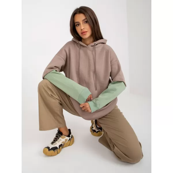  Dámská mikina RUE PARIS RV-BL-8232.27X DARK BEIGE 
