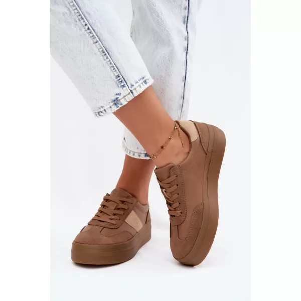  Dámské tenisky BIG STAR SHOES UU274015 BROWN/BEIGE 