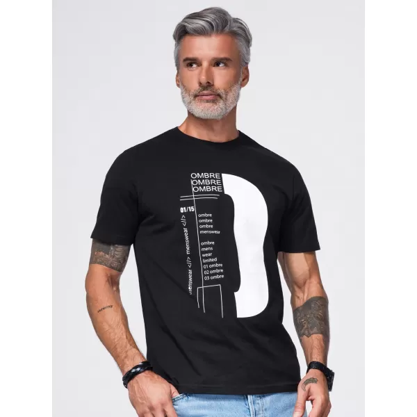  Pánské tričko OMBRE OM-TSPT-0299 BLACK 
