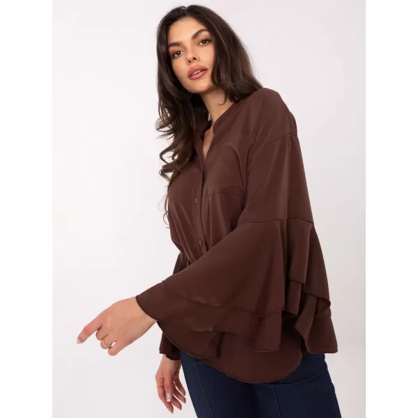  Dámská košile RUE PARIS MI-KS-3173.49 BROWN 