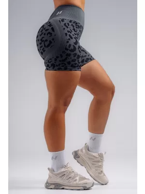 Kompresní push-up šortky s leopardím vzorem NEBBIA PRIMAL 856 BLACK LEOPARD