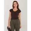 Dámské tričko RUE PARIS RV-TS-A1360.02P DARK BROWN