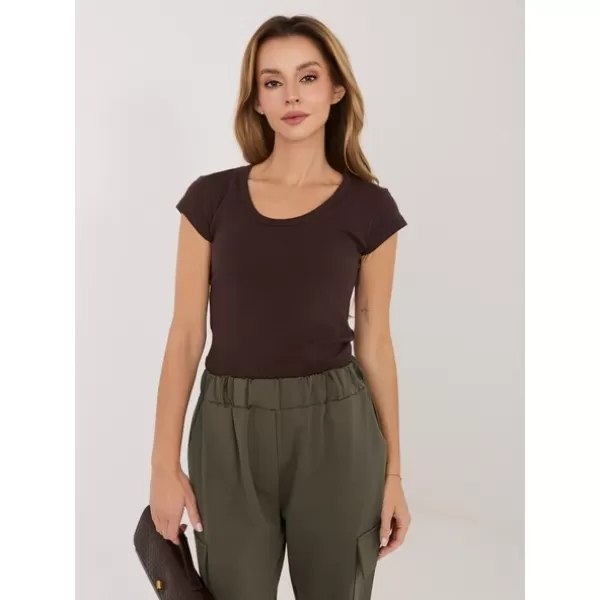  Dámské tričko RUE PARIS RV-TS-A1360.02P DARK BROWN 