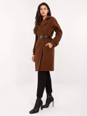 Dámský kabát RUE PARIS IT-PL-FL5712.84 BROWN