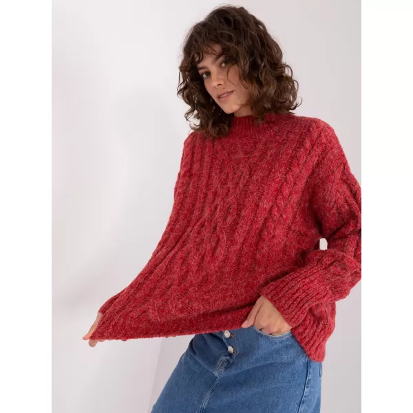  Dámský svetr WOOL FASHION ITALIA AT-SW-2363-2.04P DARK RED 