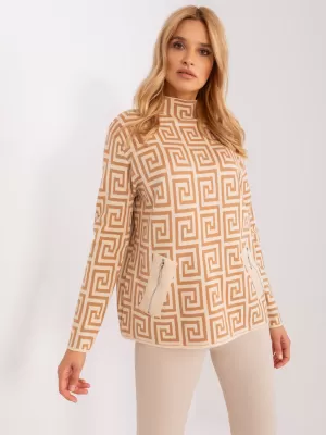 Dámský svetr WOOL FASHION ITALIA AT-SW-2341.00P CAMEL