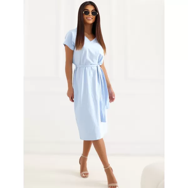  Dámské šaty RUE PARIS RV-SK-A1447.78 LIGHT BLUE 