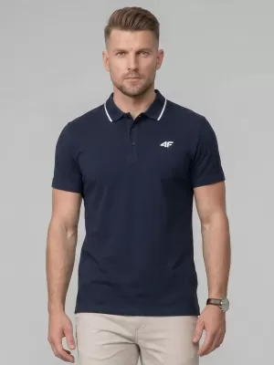 Pánské triko s límečkem 4F 4FWMM00TPTSM0773 NAVY