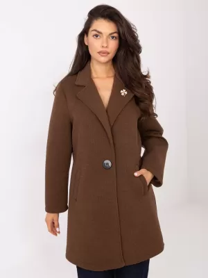 Dámský kabát RUE PARIS IT-PL-FL8153.60 BROWN