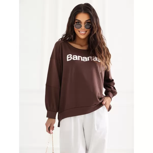  Dámská mikina RUE PARIS RV-BL-A1221.13 DARK BROWN 