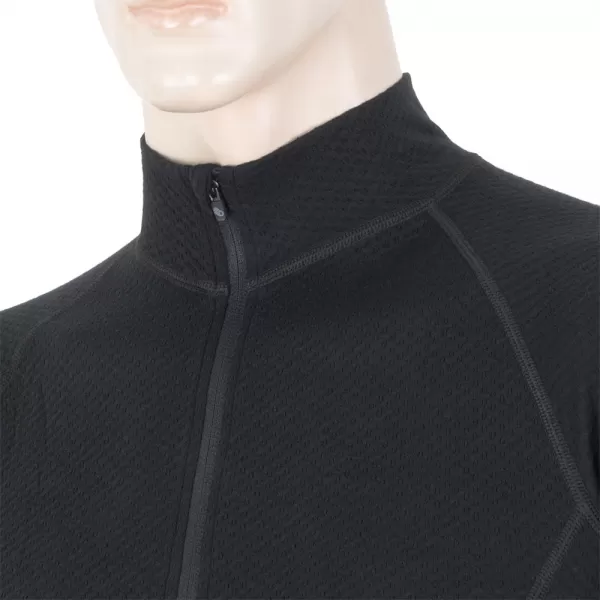  Pánské termoprádlo Sensor Double Face Merino Wool rolák zip černá 