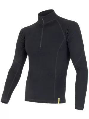 Pánské termoprádlo Sensor Double Face Merino Wool rolák zip černá