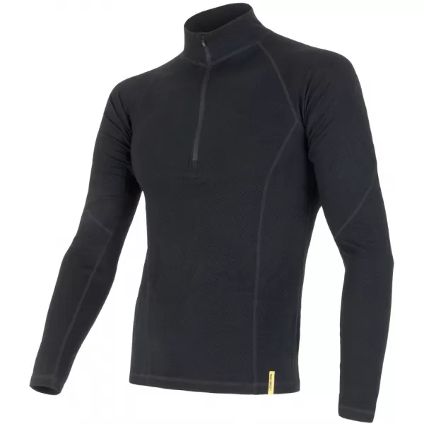  Pánské termoprádlo Sensor Double Face Merino Wool rolák zip černá 