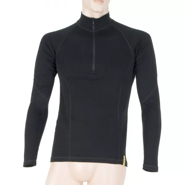  Pánské termoprádlo Sensor Double Face Merino Wool rolák zip černá 