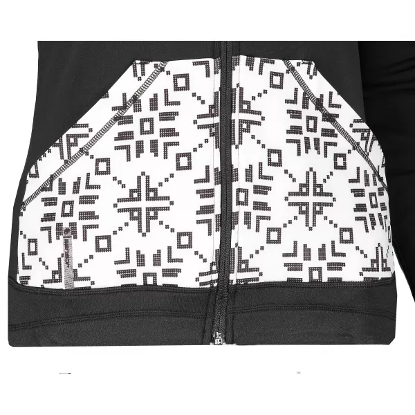  Dámská mikina SENSOR TECNOSTRETCH PATTERN celozip 17200076 ČERNÁ 
