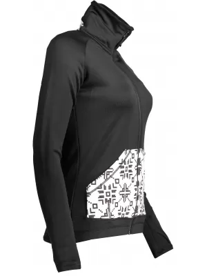 Dámská mikina SENSOR TECNOSTRETCH PATTERN celozip 17200076 ČERNÁ