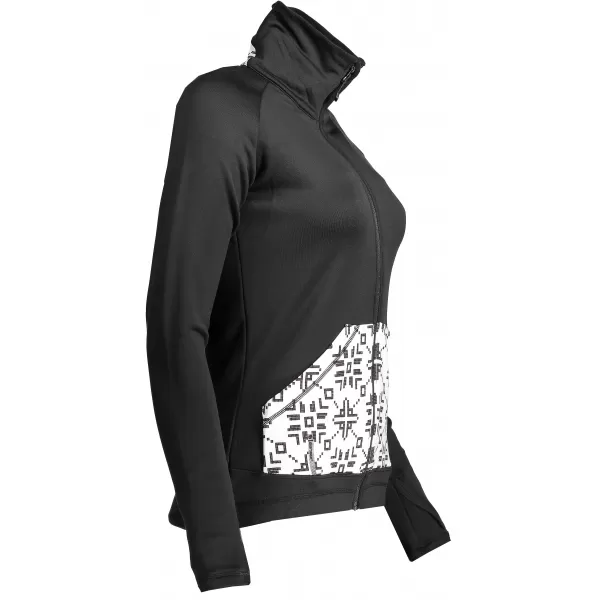 Dámská mikina SENSOR TECNOSTRETCH PATTERN celozip 17200076 ČERNÁ 