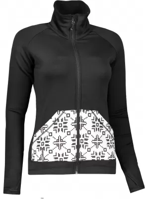Dámská mikina SENSOR TECNOSTRETCH PATTERN celozip 17200076 ČERNÁ