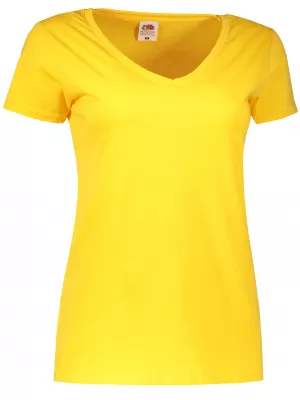 Dámské tričko FRUIT OF THE LOOM LADY FIT V-NECK SUNFLOWER