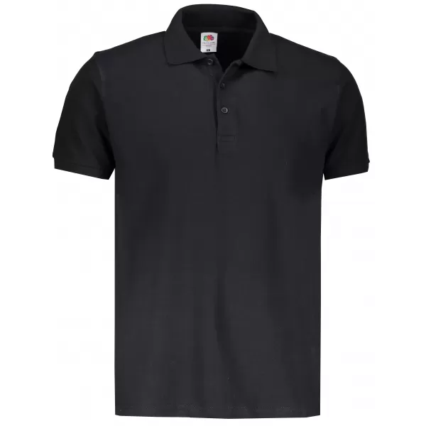  Pánské triko s límečkem FRUIT OF THE LOOM PREMIUM POLO BLACK 
