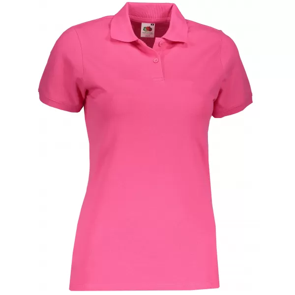  Dámské triko s límečkem FRUIT OF THE LOOM FIT POLO FUCHSIA 