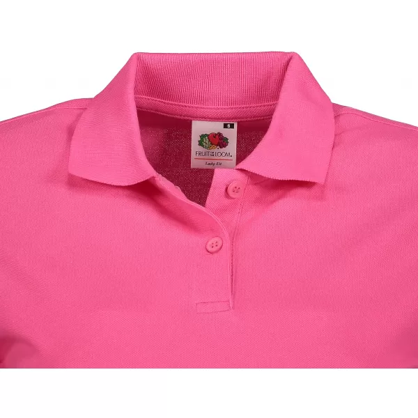  Dámské triko s límečkem FRUIT OF THE LOOM FIT POLO FUCHSIA 