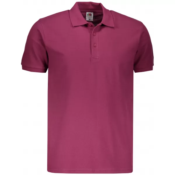  Pánské triko s límečkem FRUIT OF THE LOOM PREMIUM POLO BURGUNDY 