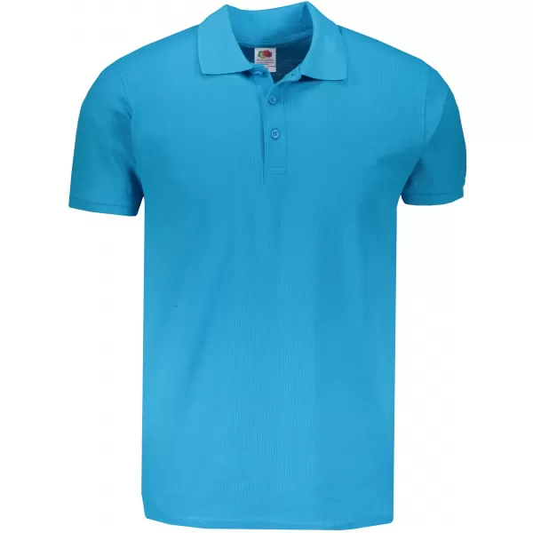  Pánské triko s límečkem FRUIT OF THE LOOM PREMIUM POLO AZURE BLUE 