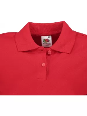 Dámské triko s límečkem FRUIT OF THE LOOM FIT POLO RED