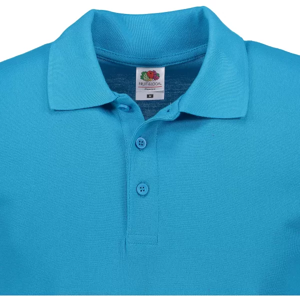  Pánské triko s límečkem FRUIT OF THE LOOM PREMIUM POLO AZURE BLUE 
