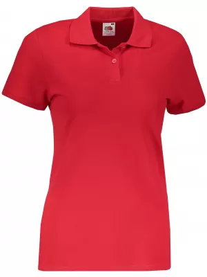 Dámské triko s límečkem FRUIT OF THE LOOM FIT POLO RED