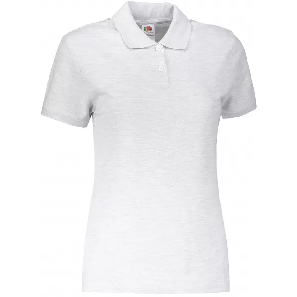  Dámské triko s límečkem FRUIT OF THE LOOM LADY-FIT PREMIUM POLO HEATHER GREY 