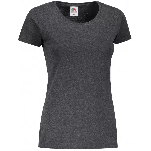  Dámské triko FRUIT OF THE LOOM LADY-FIT VALUEWEIGHT T DARK HEATHER GREY 