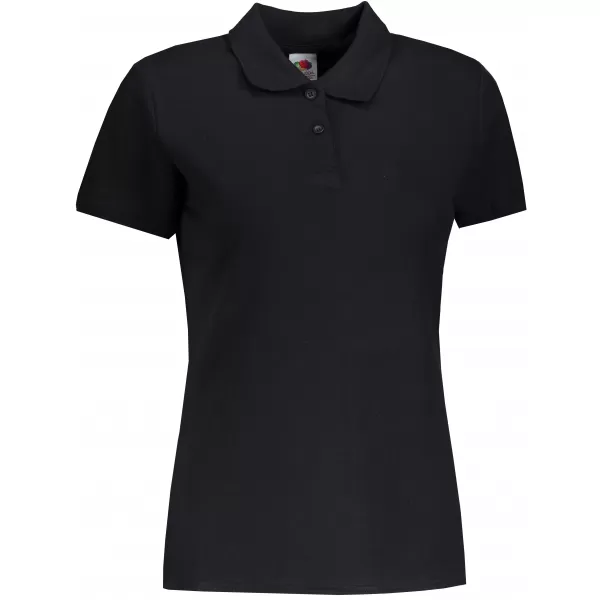  Dámské triko s límečkem FRUIT OF THE LOOM LADY-FIT PREMIUM POLO BLACK 