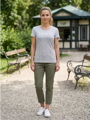 Dámské triko s krátkým rukávem SAM 73 LTSP531 SVĚTLE ŠEDÁ