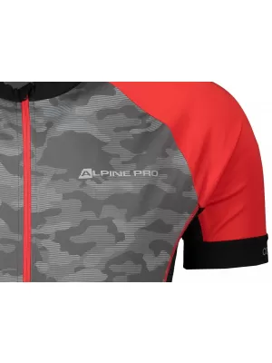 Pánský cyklistický dres ALPINE PRO MARK MTSR461 ŠEDÁ/ČERVENÁ