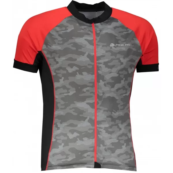  Pánský cyklistický dres ALPINE PRO MARK MTSR461 ŠEDÁ/ČERVENÁ 