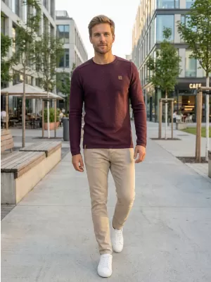 Pánský svetr ALTISPORT QUOD MPLR079 VÍNOVÁ