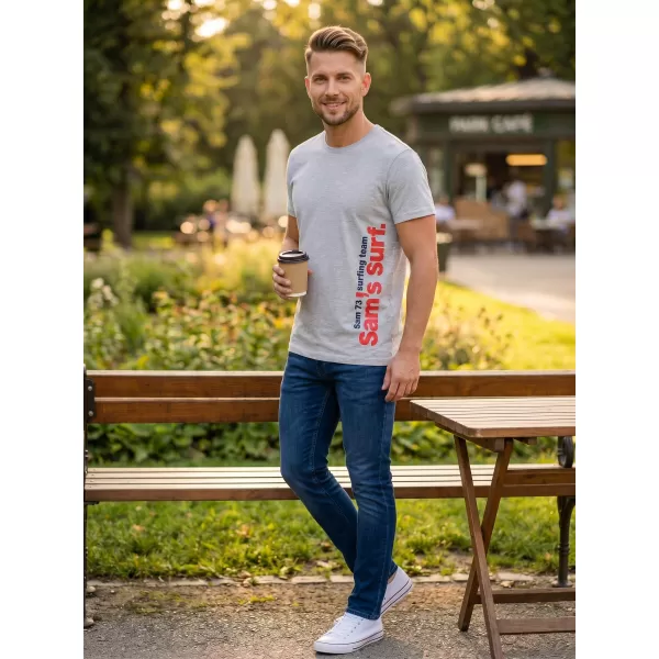  Pánské triko s krátkým rukávem SAM 73 MT 766 SVĚTLE ŠEDÁ 