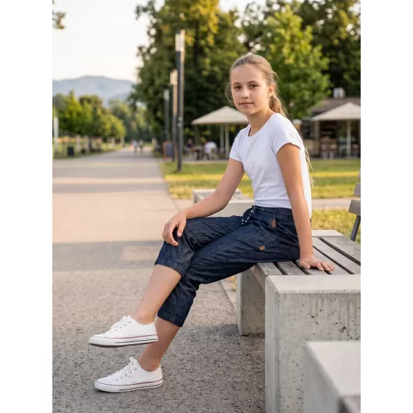  Dívčí 3/4 kalhoty SAM 73 GS 523 TMAVÝ DENIM 