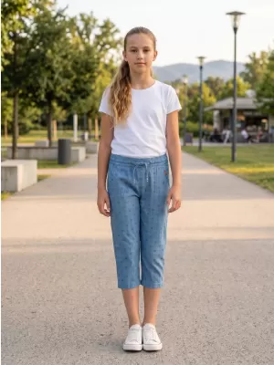 Dívčí 3/4 kalhoty SAM 73 GS 523 SVĚTLÝ DENIM