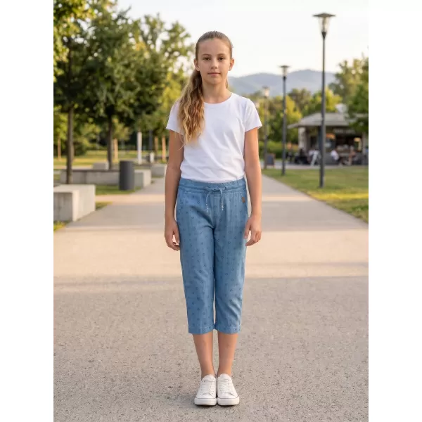  Dívčí 3/4 kalhoty SAM 73 GS 523 SVĚTLÝ DENIM 