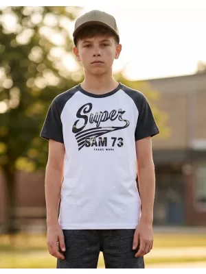Chlapecké triko s krátkým rukávem SAM 73 BT 541 BÍLÁ