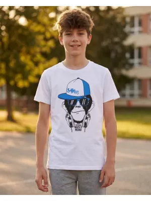Chlapecké triko s krátkým rukávem SAM 73 BT 535 BÍLÁ