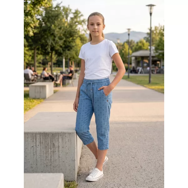  Dívčí 3/4 kalhoty SAM 73 GS 523 SVĚTLÝ DENIM 