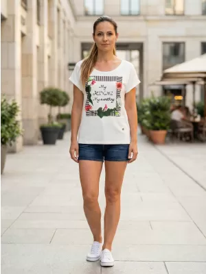 Dámské triko s krátkým rukávem KIXMI JENNY BÍLÁ