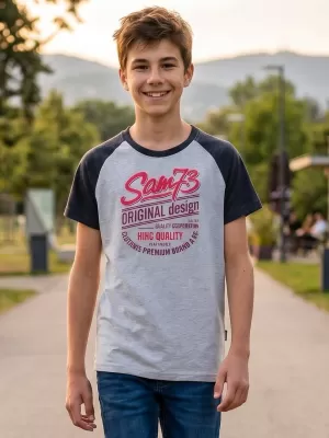 Chlapecké triko s krátkým rukávem SAM 73 BT 539 SVĚTLE ŠEDÁ